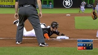 NYM@MIA: Bour lines his first career triple to right