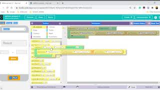 How to make the addition calculator with coding in code.org