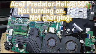 Acer Predator Helios 300. Not turning on. Not charging.