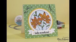 Coloring Outline Stickers Over Glitter with Alcohol Markers \u0026 Elizabeth Craft Designs