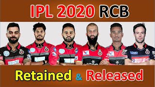 IPL 2020 | RCB retained and released players list | Royal Challengers Bangalore