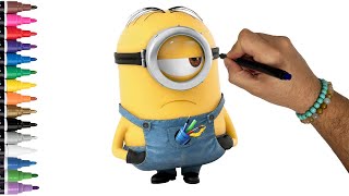 How To Draw And Coloring Dave the Minion Minions Stuart the Minion