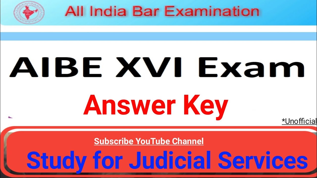 AIBE 16 Answer Key Set B 31 October 2021 | All India Bar Exam | Study ...