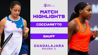 Elisabetta Cocciaretto vs. Coco Gauff | 2022 Guadalajara Round 2 | WTA Match Highlights