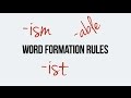 English. Word formation. Suffixes able, ism, ist