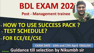 BDL MANAGEMENT TRAINEE EXAM PREPARATION STRATEGY FOR ECE/EE/CSE (2022) | SUCCESS PACK LAUNCHED