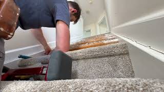 Carpet on a Staircase Hollywood/French Cap Style - Installation Video