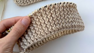 Knit Twisted Rib Stitch in Rounds