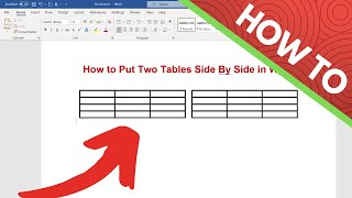 How to Put Two Tables Side By Side in Word