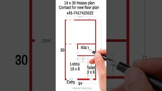 14 x 30 house plan | 1BHK Set | ghar ka naksha | #shorts #shortsvideo #housedesign #home