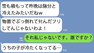 【LINE】義妹が里帰りすると私と2歳の娘を極寒の物置に追いやった姑｢家に入っていいのは家族だけw｣→翌朝、物置で冷たくなってたのは義妹で…【総集編】