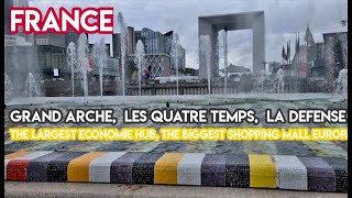Paris La Defense Walking Tour, Les Quatre Temps, Grande Arche, France 🇨🇵Frankrijk 4K video walk 2021