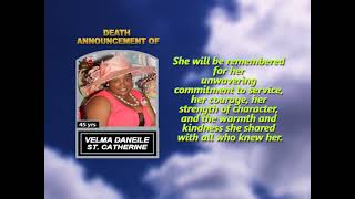Velma Daneile St Catherine ~ Short Obituary