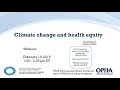 NCCDH Webinar: Climate change and health equity (2019) - Part 1 - Intro