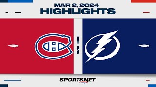 NHL Highlights | Canadiens vs. Lightning - March 2, 2024