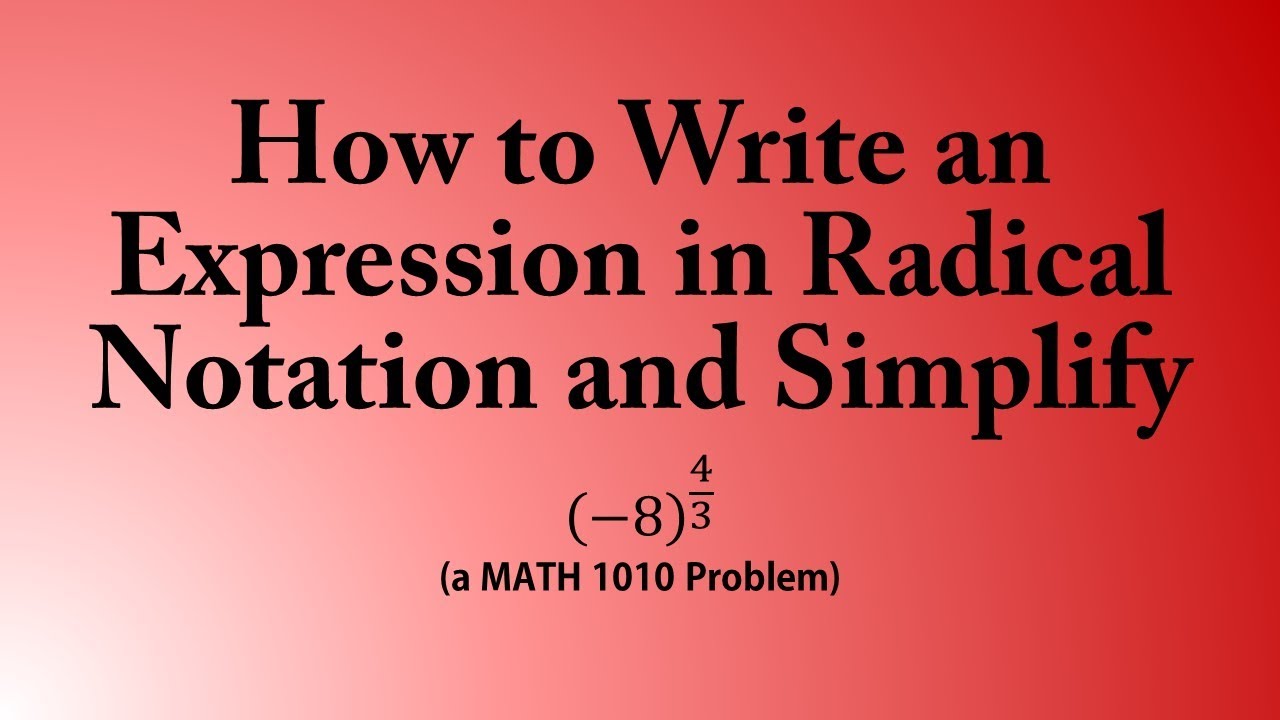 How To Type Radical Notation