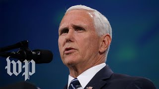 Pence gives remarks at naturalization ceremony in the National Archives