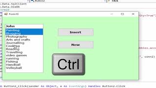 VB net: load data from sql database in a listbox and insert only selected items in access database