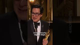 "Mum I won an Oscar!" #KeHuyQuan Emotional #Oscars2023 Speech
