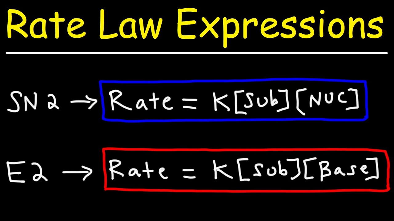 Rate Law Expressions - SN2 SN2 E1 E2 Reactions - YouTube