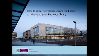 Direct export from library catalogue to EndNote