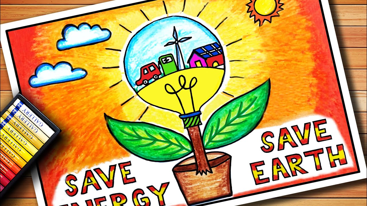 Save Energy Drawing | Energy Conservation Poster | What Can I Do To ...