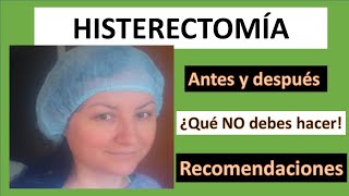 CUIDADOS QUE SE DEBEN TENER DESPUÉS DE UNA HISTERECTOMÍA o una CESÁREA