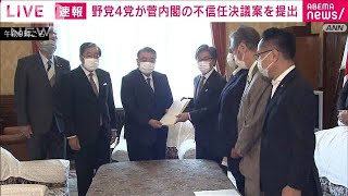 野党4党が菅内閣の不信任決議案を提出(2021年6月15日)