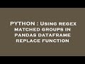 PYTHON : Using regex matched groups in pandas dataframe replace function