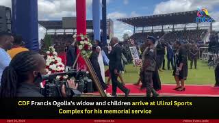 General Francis Ogolla's widow and children arrive at Ulinzi Sports Complex for memorial service