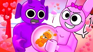 Sprunki Roblox - The Tragic Love Story of Durple and Pinki! (Phase 0 Incredibox)