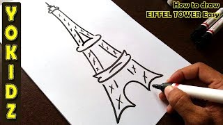 How to draw EIFFEL TOWER easy