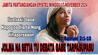 JAMITA PARTANGIANGAN: JOLMA NA SETIA TU DEBATA GABE TARPASUPASU (1 SAMUEL 2:1-10)