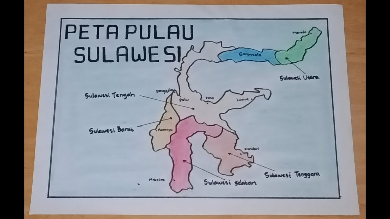 Cara Menggambar Sketsa PETA PULAU SULAWESI|| Gambar Peta Pulau Sulawesi ...