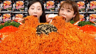 불닭볶음면 20개🔥 챌린지 먹방 ft.만리 20 Cups Of Noodles Challenge SPICY Fire ramen Seafood Mukbang ASMR Ssoyoung