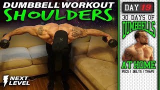 Home Dumbbell Shoulder Workout | 30 Days to Build Pecs, Delts & Trap Muscles - Dumbbells Only!