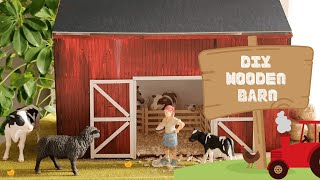 How to Make Wooden Barn for Farm Play | DIY Mini Toy Farm for Kids | Farm Animals Project