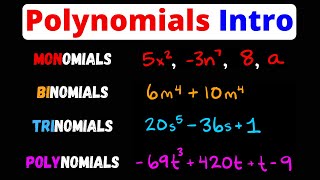 Intro to Monomials, Binomials, Trinomials, Polynomials & Terms | Eat Pi