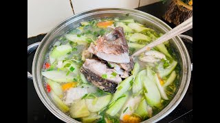 CANH CHUA ĐẦU CÁ HỒNG chua cay thanh mát| Con Ba Bỉnh | Món ngon chuẩn gia đình