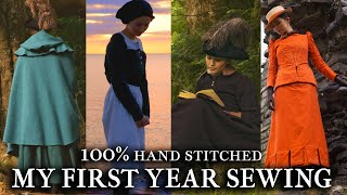 Everything I Made in MY FIRST YEAR SEWING! | Completely Handsewn Historical Fashion (~1000 Hours)