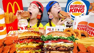 [Mukbang ASMR] 맥도날드 VS 버거킹 먹방 ⚡ 빅맥 맥너겟 와퍼 앵그리핫너겟 Korean McDonald's VS Burger King Burgers Ssoyoung