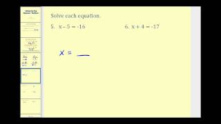 Solving One Step Equations: The Basic
