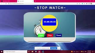 Coding Ninjas Stopwatch JavaScript Project