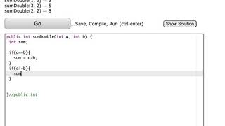 Java: CodingBat– Warmup-1– sumDouble