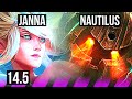 JANNA & Smolder vs NAUTILUS & Kalista (SUP) | 89% winrate, 2/1/8 | KR Master | 14.5