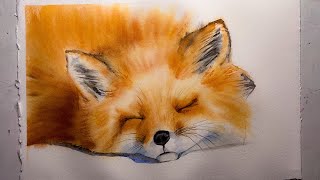 Paint Watercolor Fur in Easy steps | Watercolor Fox Painting Tutorial