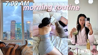 7 AM MORNING VLOG! ♡ my productive + healthy routine,  aesthetic self care, pilates classes, + GRWM