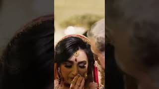 beautiful Pakistani bride rukhsati | Muslim Bride cute whatsapp status #short #nikahbride #emotional