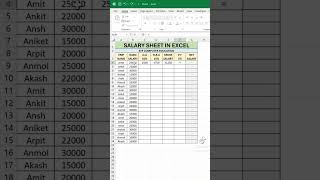 Excel salary sheet tips and tricks #exceltricks