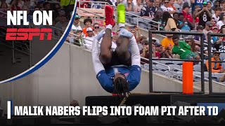 Malik Nabers scores a touchdown and FRONT FLIPS into the foam pit at the Pro Bowl 🤩 | NFL on ESPN